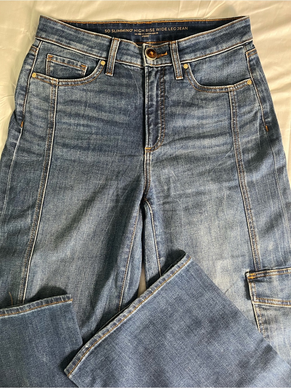 Chico's Light Blue High-Rise Wide Leg Jeans